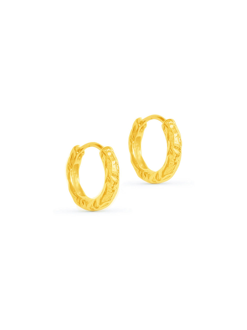 textured everyday gold hoops