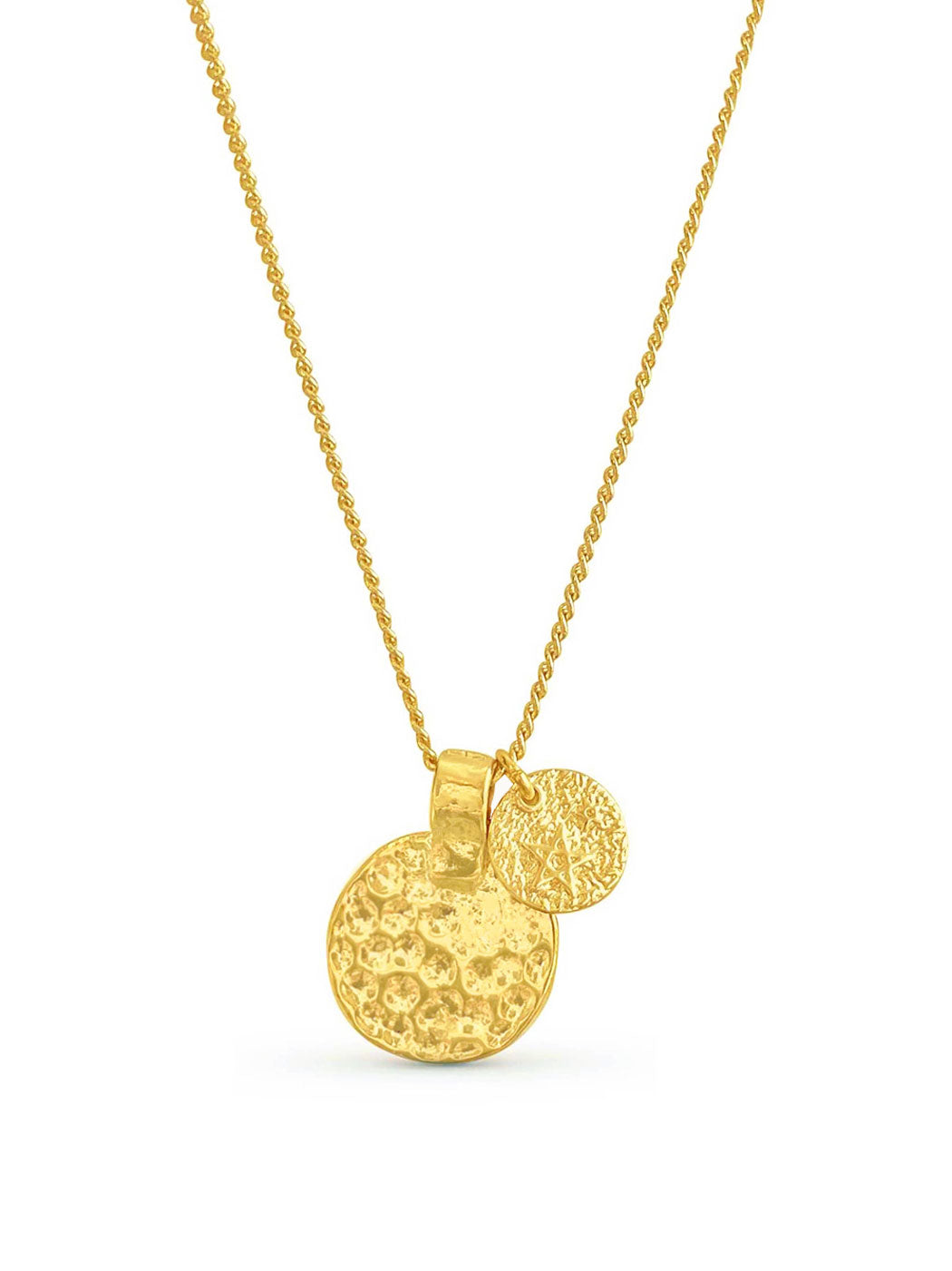 celestial-multi-pendant-textured-necklace-gold