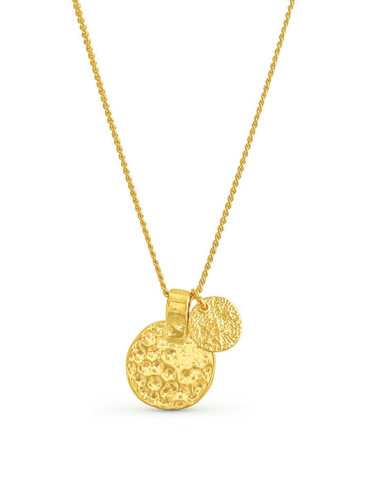 celestial-multi-pendant-textured-necklace-gold
