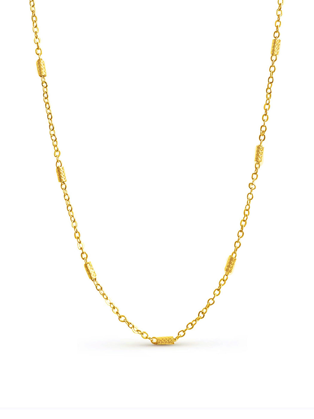 delicate minimal gold bar chain