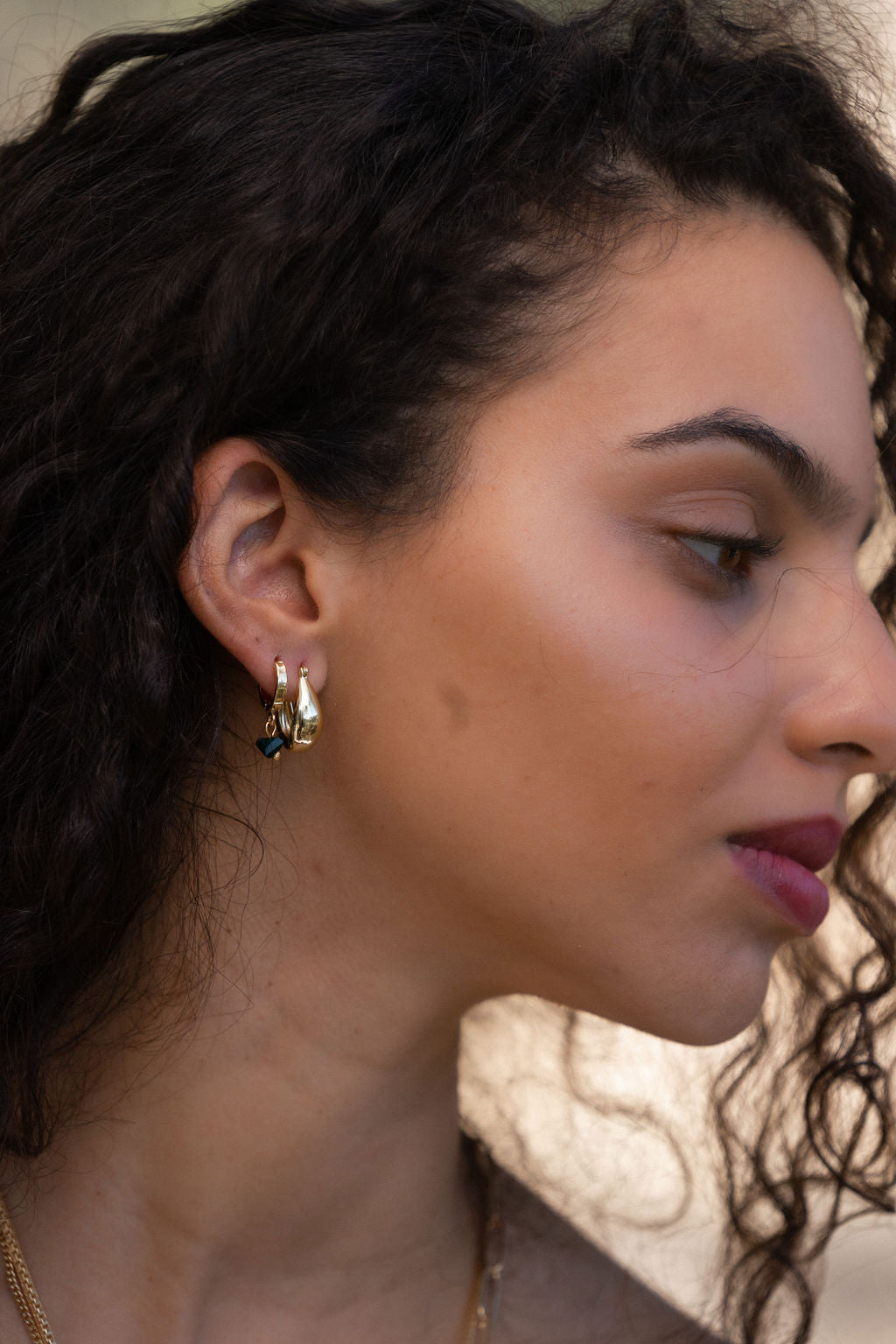 gold-ear-stack-domed-earrings
